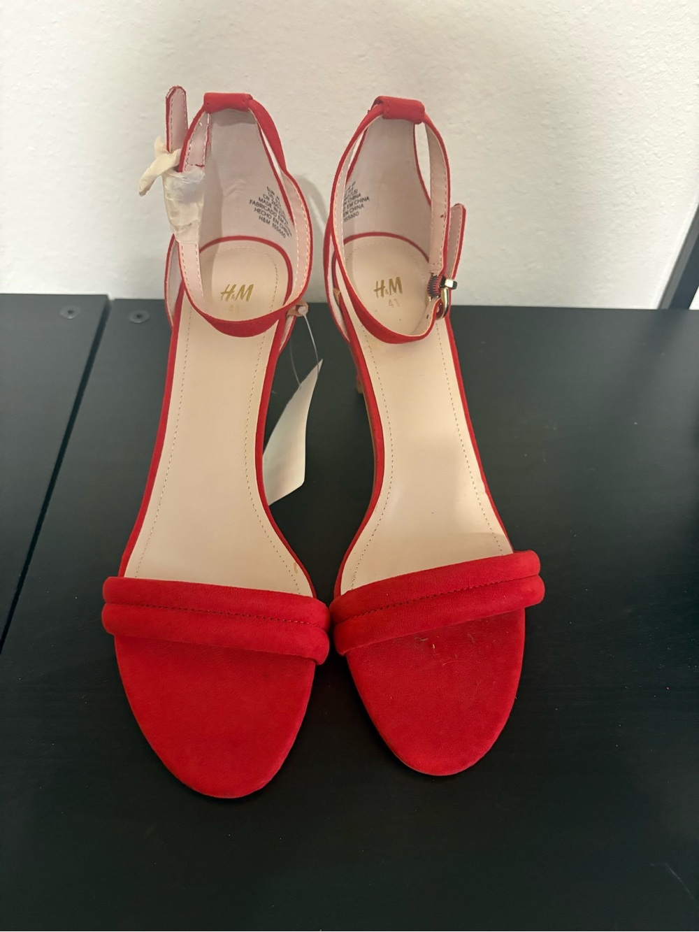 H&M Red Suede Ankle-Strap Sandals Size9.5